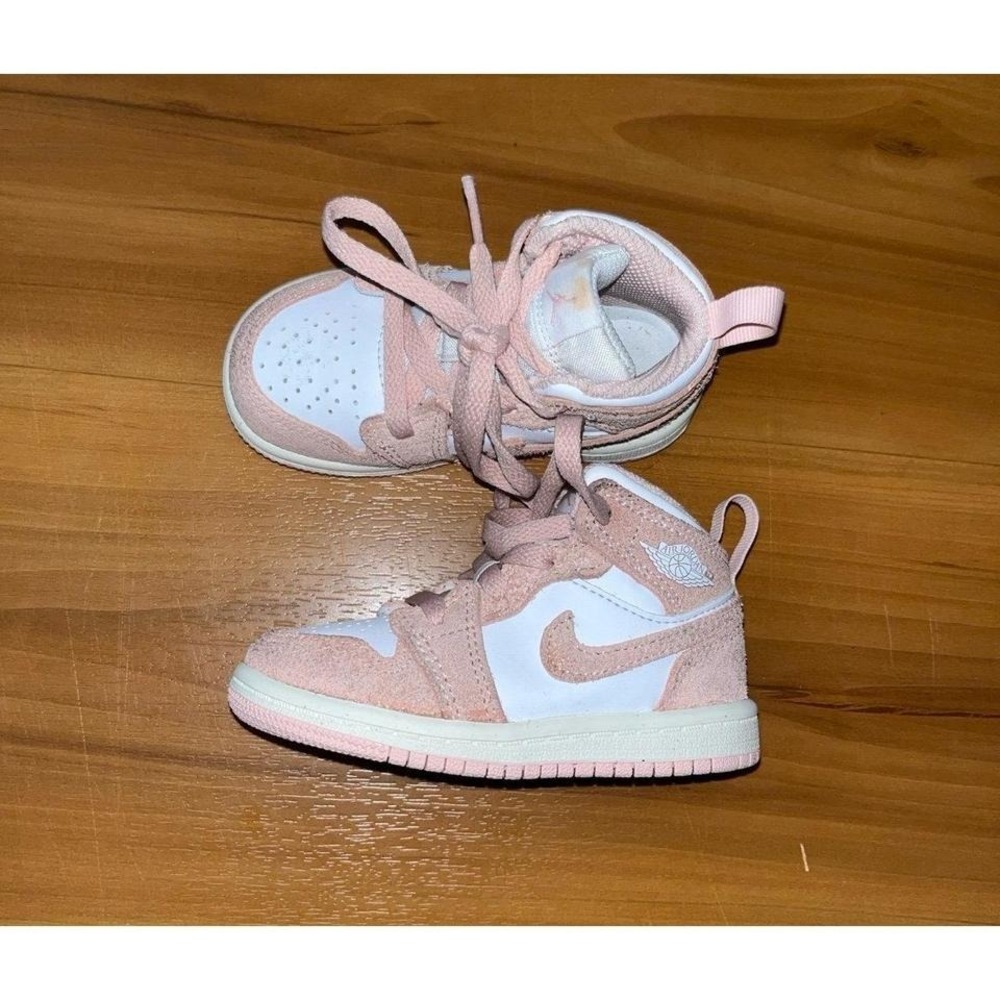 Baby Nike Air Jordan 1 Mid SE TD "Pink Suede" Sneakers Shoes